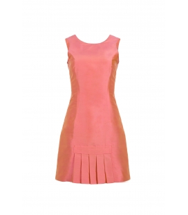 Vestido corto seda coral