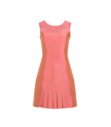 Vestido corto seda coral