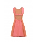 Vestido corto seda coral